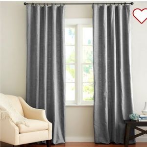 Pottery Barn Custom Emery Linen Curtain - Gray Approximately 41x90 #2
